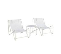 Set de 2 fauteuils relax avec table ronde en acier SALINA