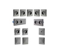 Set de 2 interrupteurs + prise 16A + prise USB + prise TV - Artezo -