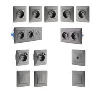 Set de 2 interrupteurs + prise 16A + prise USB + prise TV - Artezo -