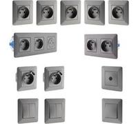 Set de 2 interrupteurs + prise 16A + prise USB + prise TV - Artezo - Zenitech