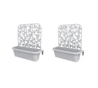Set de 2 jardinières de balcon en plastique ""Rondine"" - Blanc - L 60 x l 20 x H 64 cm