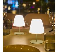 Set de 2 lampes de table led sans fil twins olive h16cm