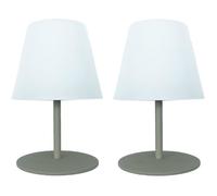 Set de 2 lampes de table sans fil - LUMISKY - TWINS - Olive - H16 cm - LED