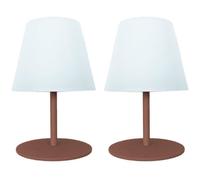 Set de 2 lampes de table sans fil - LUMISKY - TWINS - Terracota - H16 cm - LED