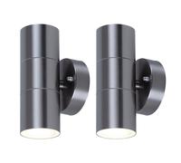 Set de 2 lampes murales d'extérieur Up Down Lampe de véranda Télécommande en kit, y compris ampoules LED RGB Eclairage Cour Chemin Terrasse
