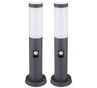 Set de 2 lampes sur pied balcon SENSOR lampes base acier inoxydable anthracite DIMMABLE dans un ensemble comprenant des lampes LED RGB