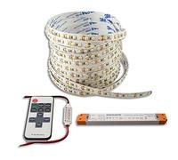 Set de 2 m Bande LED 24 V, 9,6 W/M + Mini Variateur sans fil + Transformateur slim