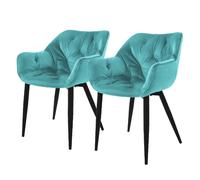 Set de 2 ML-Design - Velours pétrole