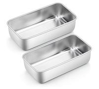 Set de 2 moules à pain en acier inoxydable 23,5cm x 12,6cm x 6cm