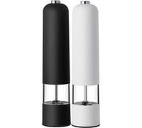 Cheffinger Set de 2 Moulins à Sel / Poivre Électriques Réglables Blanc / Noir