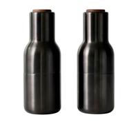 Audo Copenhagen Moulin à poivre et sel Bottle Grinder métal Lot de 2 Bronzed brass (couvercle en noyer)
