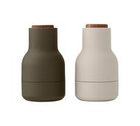 Set de 2 moulins Bottle Grinder Small couvercle noyer H 12cm / Ø 7cm