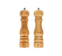 Set de 2 Moulins Sel et Poivre en Bambou naturel Broyeur Réglable Cheffinger Marron / Beige
