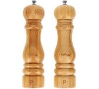 Cheffinger Set de 2 Moulins Sel et Poivre Marron / Beige