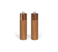 Set de 2 moulins sel et poivre manuels - LIVOO - MEN425 - 40 ml - Bois d'acacia - Meule céramique - Moulure réglable