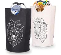 Set de 2 paniers à linge pliables - Grand collecteur de linge foncé, imperméable et panier à jouets - Parfait pour la chambre d'enfant.