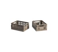 HAY HAY Colour Crate Mini 13x17 cm. lot de 2 Warm grey