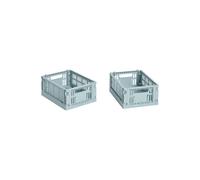 HAY HAY Colour Crate Mini 13x17 cm. lot de 2 Dusty blue