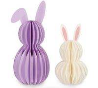 Set de 2 Petits Lapins Pliables en Papier Violet