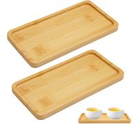 Set de 2 petits plateaux rectangulaires en bambou