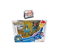 Set de 2 pièces Figurines Pokémon PokéBall Ash Greninja Lucario 9 cm avec Calendrier Pokémon 2022 en français