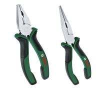 Bosch Home and Garden - Set de 2 pinces (pince universelle et pince à bec long endurantes, précises, de grande qualité pour usages multiples ; ergonomiques, avec revêtement mat)