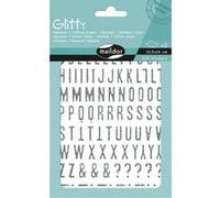 Set de 2 planches à stickers Maildor Glitty Alphabet et chiffres Argent Argent G