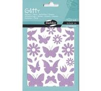 MY MANDARINE AE101O Glitty 4 planches 66 stickers Papillons/Fleurs Violet