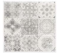Set de 2 Planches Sticker déco 9 Carreaux Gris - Atmosphera