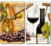 set de 2 plaques de recouvrement pour cuisinière, KESPER, verre ESG, 52x30x0,8cm, plaque multi-coupe, protection contre les éclaboussures, plan de travail, résistant aux rayures et à la chaleur;365371