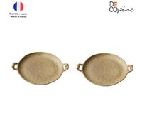 Set de 2 plateaux à fruits style wabi-sabi - effet marbre blanc - 31×25×2 cm