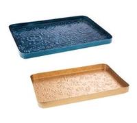 Set de 2 plateaux Capucine - Amadeus - Bleu - Acier Bleu G