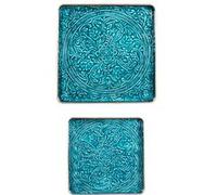 Set de 2 plateaux carrés Tosca bleu - Table Passion - Bleu - Métal Bleu G