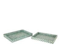 Set de 2 plateaux en bois Azur 45.5x35x5 cm