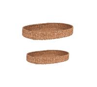 Set de 2 plateaux en jonc de mer - - Marron - Fibre Naturelle
