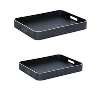 Set de 2 plateaux rectangles noirs - Table Passion