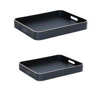 Set de 2 plateaux rectangles noirs - Table Passion