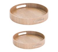 Set de 2 plateaux ronds 35.5 cm et 40,5 cm naturel en bois - Table Passion - Marron - Bois Marron G