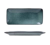 AltoBuy Set de 2 Plats rectangulaire en céramique au grés du Temps Bleu (22x10cm) - Galet