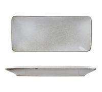 Set de 2 plats rectangulaire en céramique au grés du temps gris (22x10cm) - GALET - ALTOBUY Gris