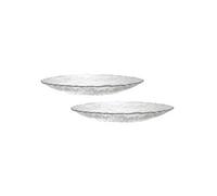 Set de 2 plats ronds en plastique transparent texturé martelé (Ø42,5?cm) - -
