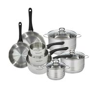 Set de 2 poêles 20 24 cm, 3 casseroles 12 16 20 cm et 3 faitouts 16, 20 et 24 cm en inox Fackelmann Geneva