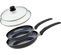 Set de 2 Poêles 28 et 32 cm céramique sans et 2 couvercles Elo Prima Cucina