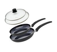 Set de 2 Poêles 28 et 32 cm céramique sans et 2 couvercles Elo Prima Cucina