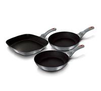 Berlinger Haus Moonlight Set de poêles à frire + poêle à griller 20-24-28cm induction aluminium antiadhésif Gris