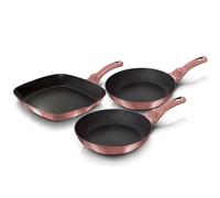 Berlinger Haus I-Rose Set de poêles à frire + poêle à griller 20-24-28cm induction aluminium anti-adhésif rose