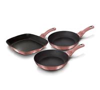 Berlinger Haus I-Rose Set de poêles à frire + poêle à griller 20-24-28cm induction aluminium anti-adhésif rose