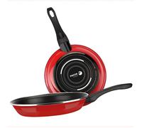 Set de 2 Poêles à Frire Induction 20-24cm Acier Émaillé, Antiadhésif sans PFOA FAGOR Optimax Rouge