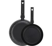 Set De 2 Poêles À Frire Induction 20-24cm Aluminium 3 Mm, Antiadhésif Sans Pfoa, , Noir, Fagor, Nela Marble