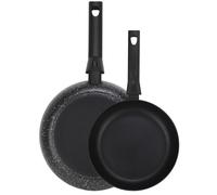 Set De 2 Poêles À Frire Induction 20-24cm Aluminium 3 Mm, Antiadhésif Sans Pfoa, , Noir, Fagor, Nela Marble